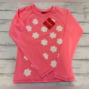 Hanna Andersson Girls Pink Long Sleeve Rash Guard Swim Top
